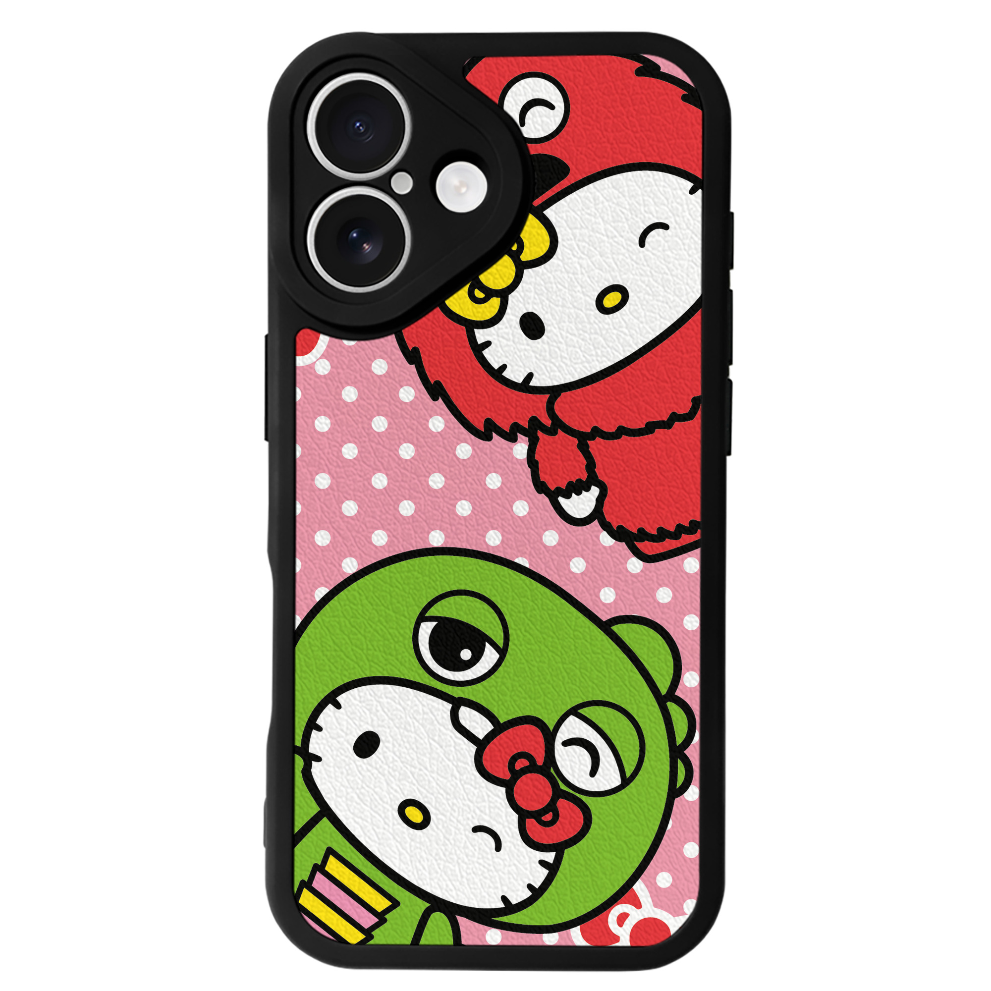 （画像用） Hello Kitty ハローキティ 【iPhone 16シリーズ対応】シリコンスマホケース（レザー調） 材質：シリコン